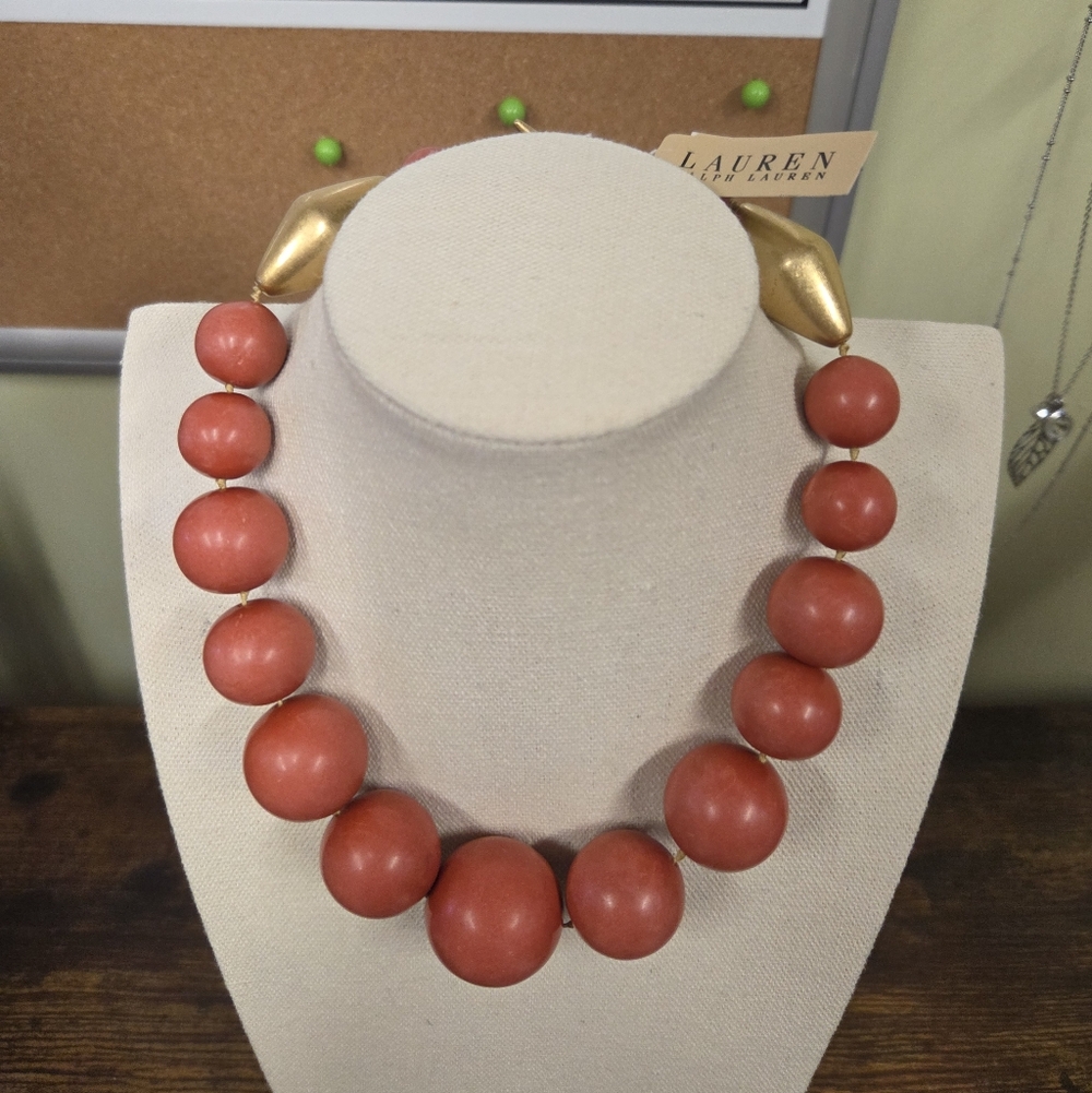 Lauren Ralph Lauren Goldtone and Faux Coral Necklace